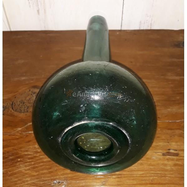 ANTIGUO GLOBO PARA QUINQUÉ DE CRISTAL VERDE