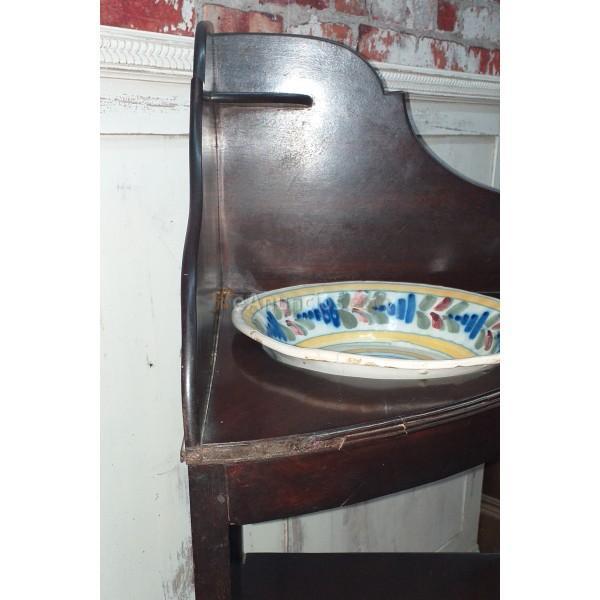 ANTIGUO LAVAMANOS DE MADERA DE CAOBA FINALES SIGLO XIX