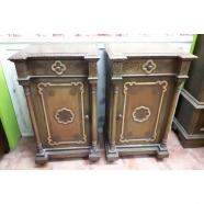 Pareja de mesitas de noche policromadas Siglo XIX