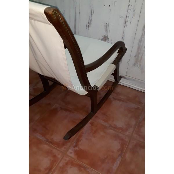 ANTIGUA MECEDORA DE LONA FINALES SIGLO XIX