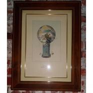 GRABADO Y ACUARELA SIGLO XIX - L'AÉRO - MONTGOLFIÉRE