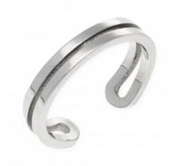 Sortija en plata doble tira