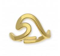 Sortija de plata oro Ola ajustable