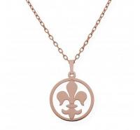 Colgante plata oro rosa Flor de Lis