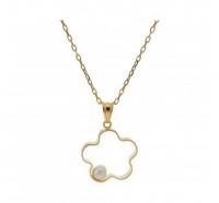 Colgante Flower Pearl en plata oro con perla cultivada