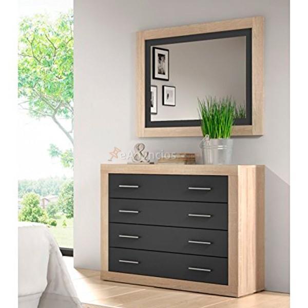 Cómoda Lara 4 cajones cambria-gris