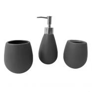 Set de baño Verno 3 piezas cerámica gris