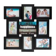 Portafotos familiar 8 marcos con mensaje negro
