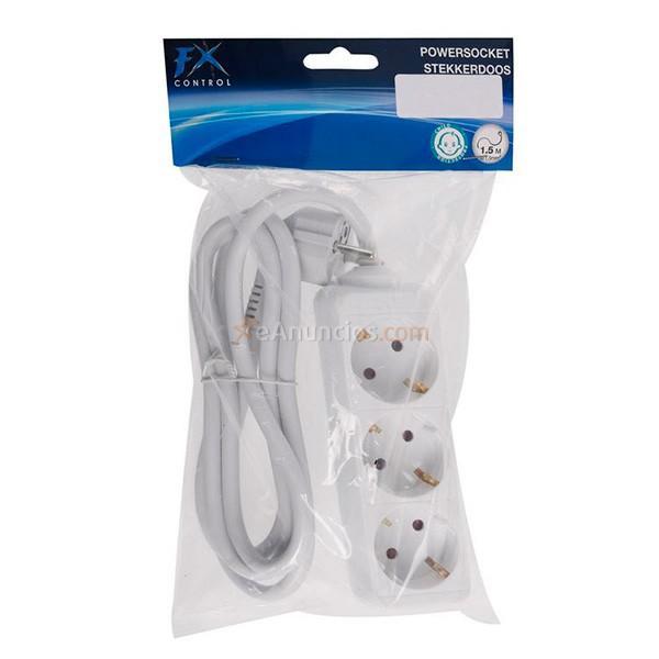Regleta 3 enchufes FX Control blanco