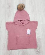 PONCHOJERSEY CAPUCHA POMPON PELO 301 SIGAR R440118 ROSA