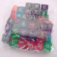 Bolsa 50 Dados 6 Caras Gema