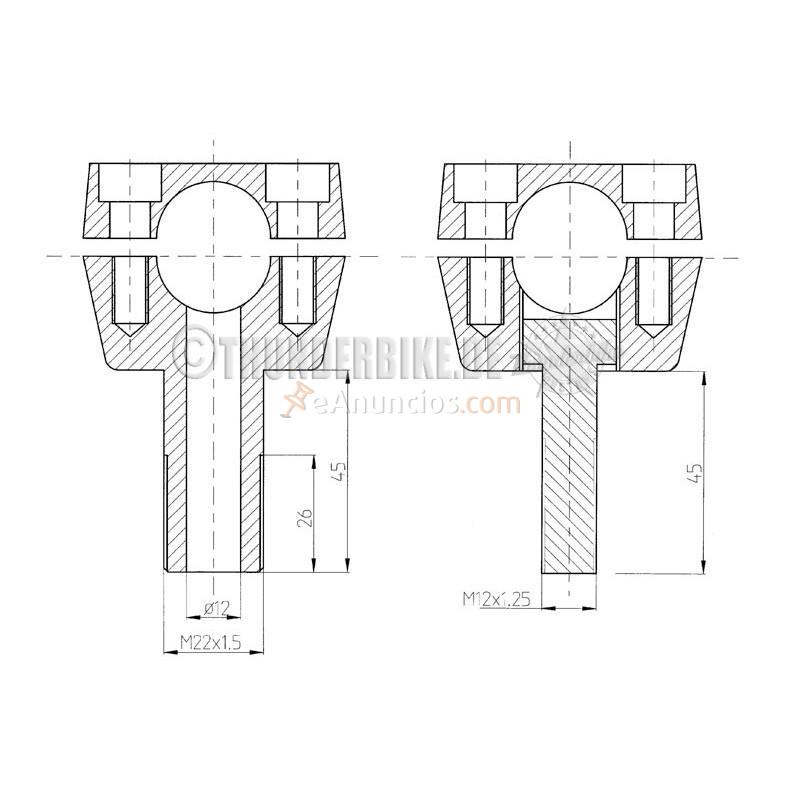 TORRETAS OLD STYLE ALUMINIO CABLEADO INTERNO 25MM