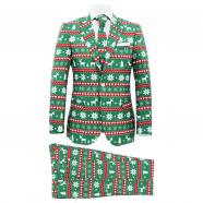vidaXL Traje de navidad hombre 2 piezas corbata talla 46 festivo verde