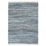 vidaXL Alfombra tejida a mano Chindi tela vaquera azul 80x160 cm