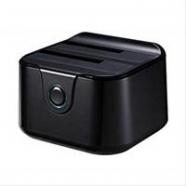 Tooq tqds-802b dock station doble bahía sata 2.5 3.5 a usb 3.0 con usb 2.0 host negro