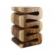 Mesa madera diseño espiral de una pieza