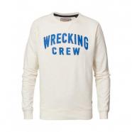 SUDADERA BLANCA CON LETRAS EN AZUL SWR308