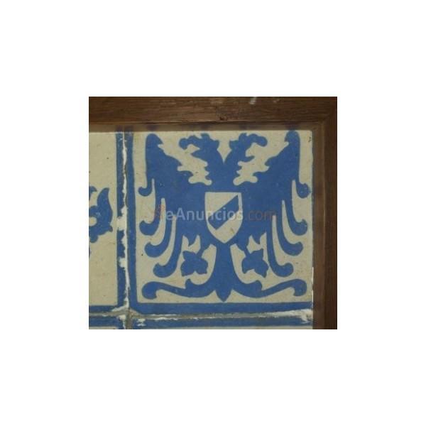 Cuadro de cuatro olambrillas de mosaico hidráulico catalanes