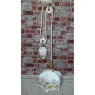 Antigua lámpara tulipa de cristal de opalina p. S. Xx