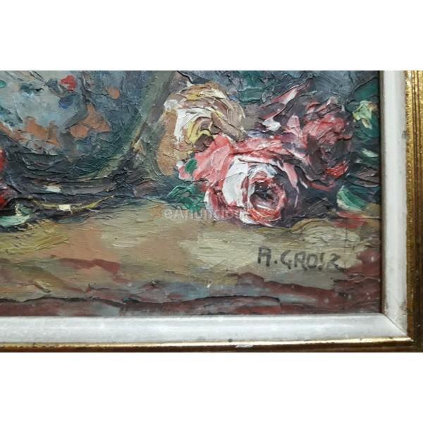 Oleo sobre tabla firmado a. Grosz