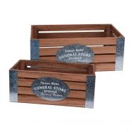 Set 2 cajas de madera General Store