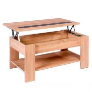 Mesa de centro elevable Julia cristal negro  cambria