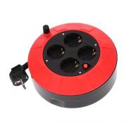Carrete prolongador de cable 4 enchufes 5 m