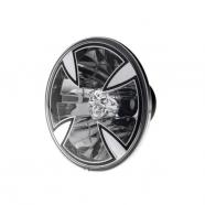 Faro delantero cromado 5 34 iron cross con tapa calavera