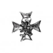 Pin skull n crossbones chopper cross