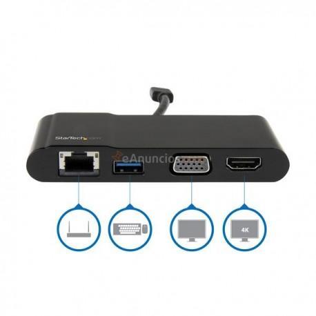 StarTech.com - Adaptador Multipuertos USB-C para Ordenadores Portátiles - HDMI o VGA 4K - USB 3.0