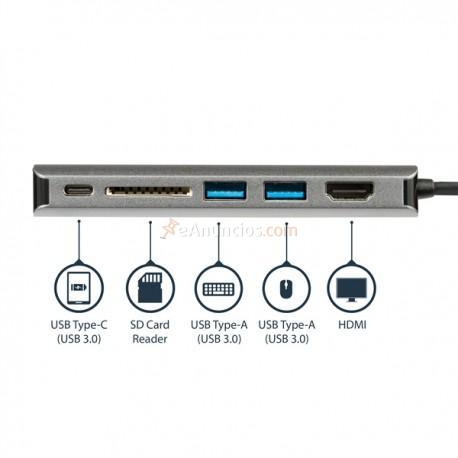 StarTech.com - Adaptador Multipuertos con HDMI - Lector SD - 2xA 1xC - PD 3.0