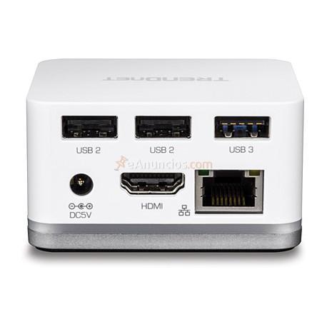 Trendnet - TUC-DS1 base para portátil y replicador de puertos Alámbrico USB 3.0 (3.1 Gen 1) Type-C Plata, Blanco