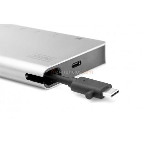 Digitus - DA-70866 base para portátil y replicador de puertos Alámbrico USB 3.0 (3.1 Gen 1) Type-C Plata