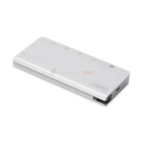 Digitus - DA-70866 base para portátil y replicador de puertos Alámbrico USB 3.0 (3.1 Gen 1) Type-C Plata