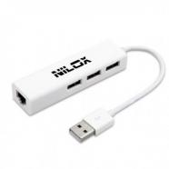 Nilox - 16NXADULUS002 USB 100Mbits Blanco nodo concentrador