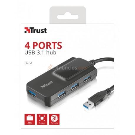 Trust - Oila USB 3.0 (3.1 Gen 1) Type-A Negro nodo concentrador
