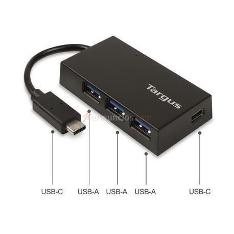 Targus - ACH922EU hub de interfaz USB 3.0 (3.1 Gen 1) Type-C 5000 Mbits Negro