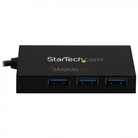 StarTech.com - Ladrón Hub USB 3.0 de 4 Puertos - Concentrador de 3 Puertos USB-A y 1 Puerto USB-C - Incluye Adaptad
