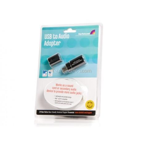StarTech.com - Tarjeta de Sonido Estéreo USB Externa Adaptador Conversor - Negro