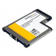 StarTech.com - Tarjeta Adaptador ExpressCard54 USB 3.0 SuperSpeed de 2 Puertos con UASP - Montaje al Ras - Flush M