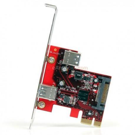 StarTech.com - Tarjeta Adaptador PCI Express PCI-E USB 3.0 SuperSpeed de 2 Puertos con UASP - 1 Interno - 1 Externo