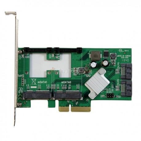 StarTech.com - Tarjeta Controladora SATA III RAID PCI Express 2.0 con 2 Ranuras mSATA Emparejamiento HyperDuo para
