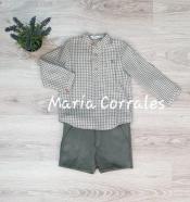 A conjunto niño pantalon antelina verde + blusa coleccion agua eve chlildren 3318 cno r220526