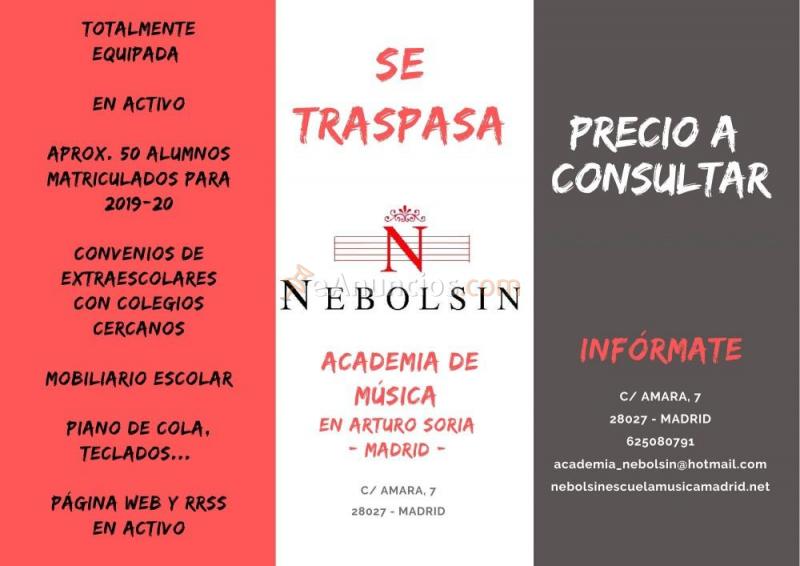 Traspaso de academia de música en activo