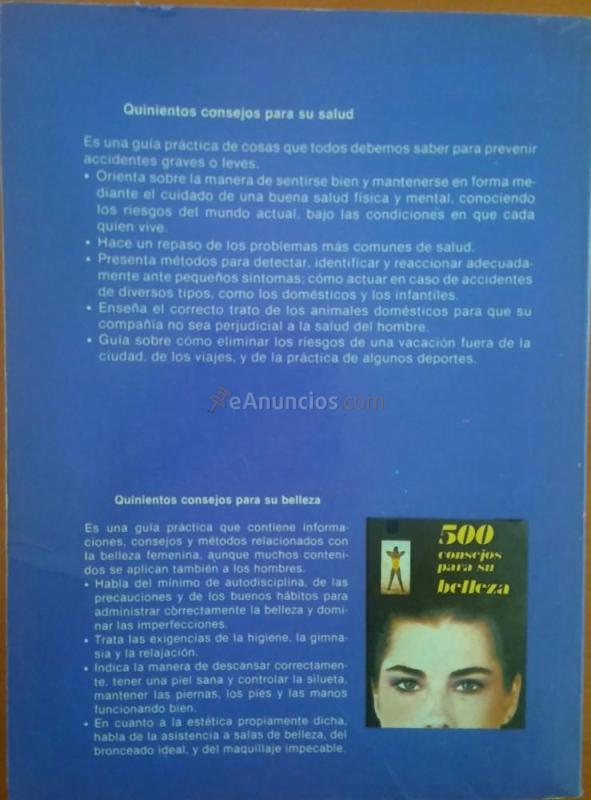 500 CONSEJOS PARA SU SALUD. Libro con 322 páginas
