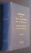Anuario de la Real Academia de Ciencias Exactas, Físicas y Naturales. 1972