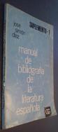Manual de bibliografía de la literatura española. Suplemento I