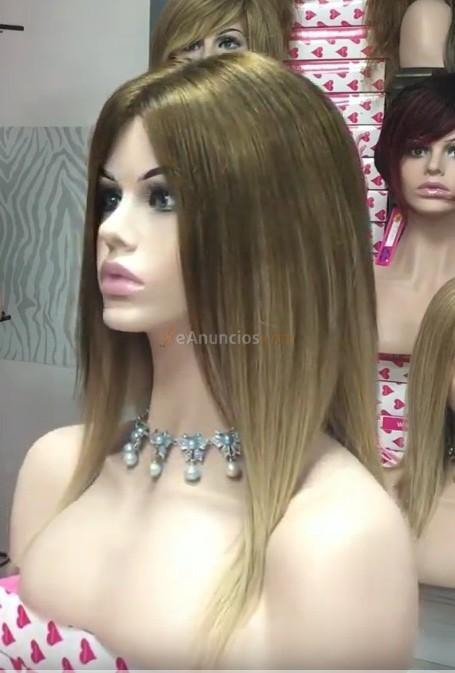 Peluca larga de cabello humano