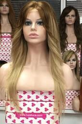 Peluca de pelo largo de cabello humano