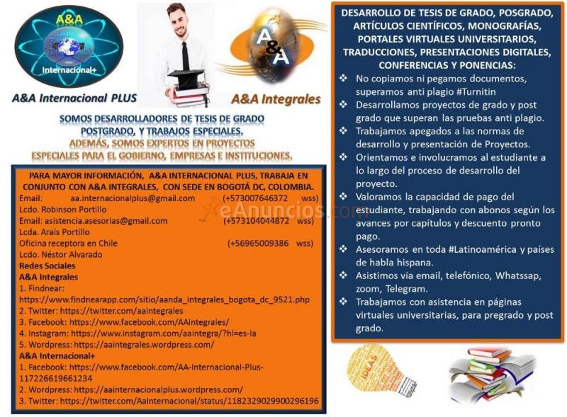 Desarrolladores tesis de grado, postgrado